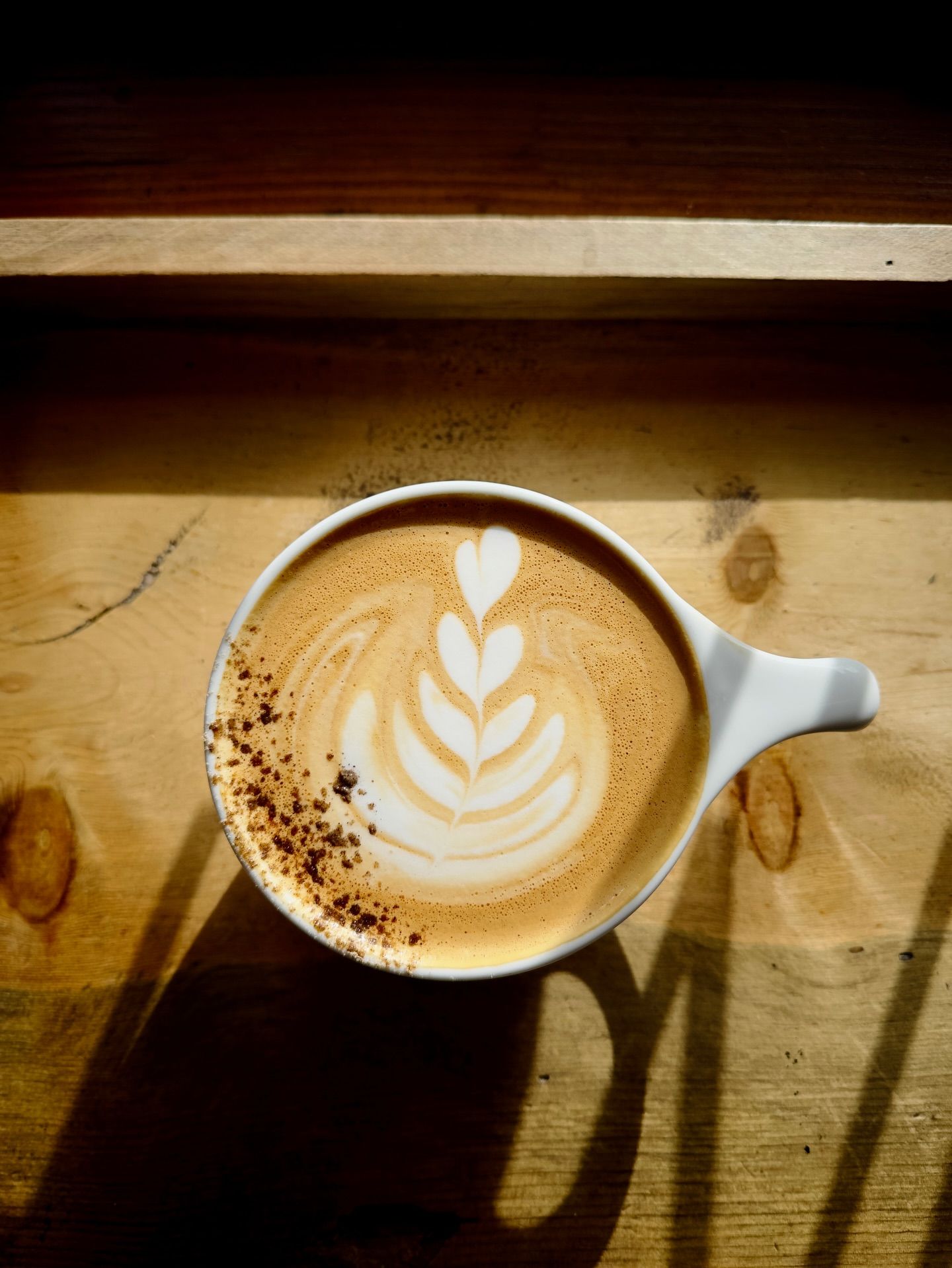 Hot coffee drink with a garnish